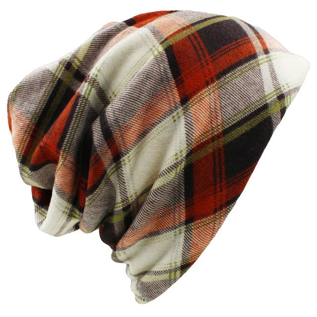 Fall Winter Hats Plaid Skullies Beanies