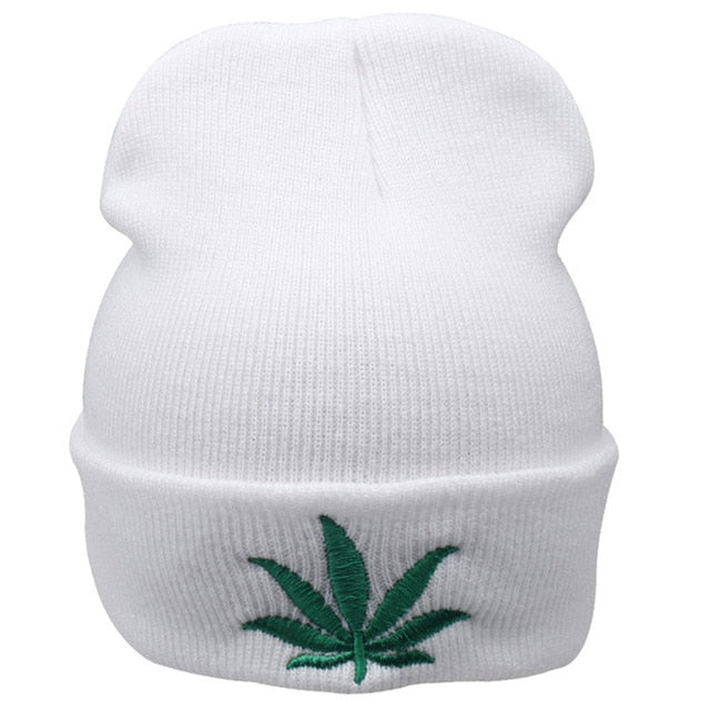 Winter Weed Leaf Beanie Hat Punk Cap Skullies