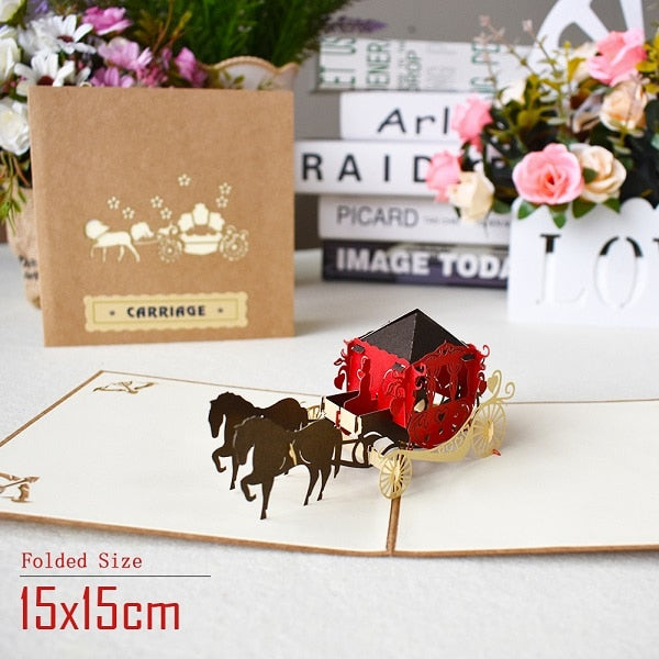3D Pop Up Cards Birthday Train Plain Sailboat Bike Guitar