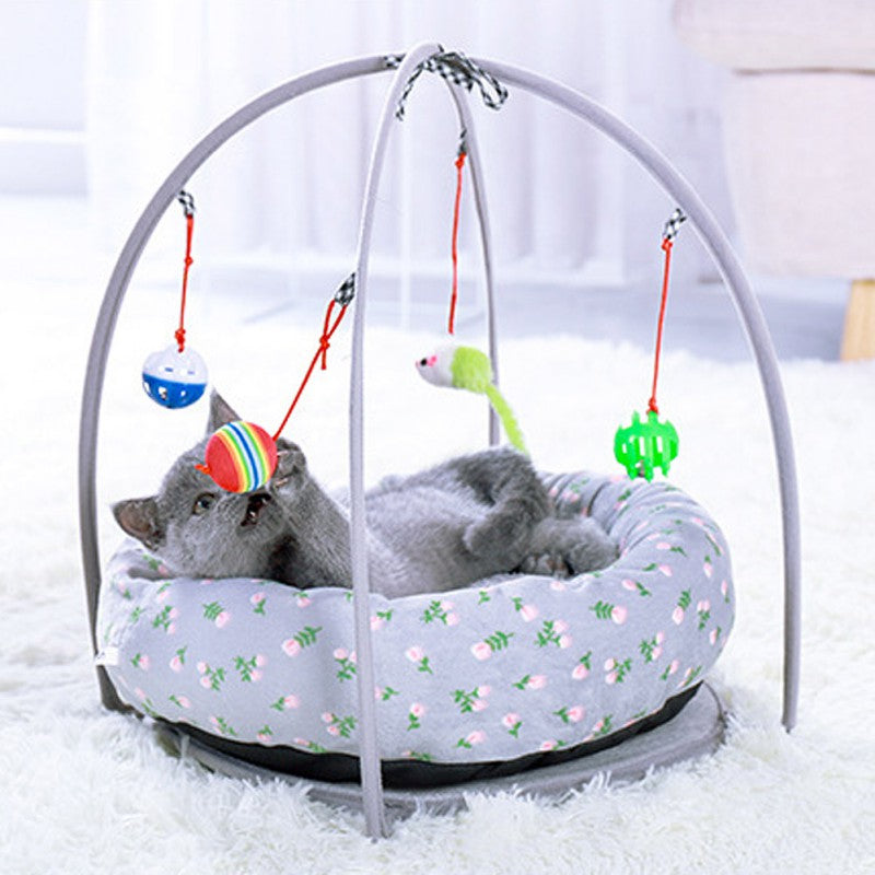 Pet Cat Toys Tent Play Bed Blanket