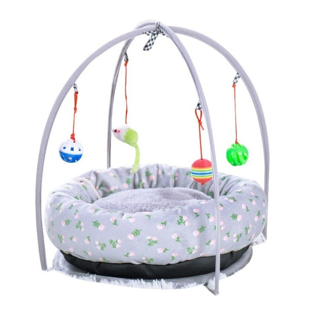Pet Cat Toys Tent Play Bed Blanket
