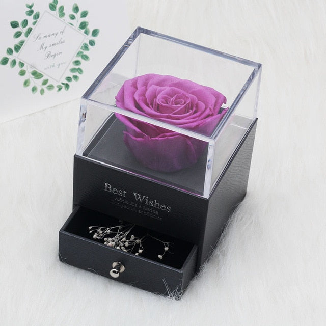 Rainbow Glass Dome Rose LED Beauty Beast Preserved Rose