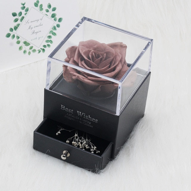 Rainbow Glass Dome Rose LED Beauty Beast Preserved Rose