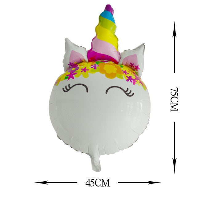 Large Unicorn Birthday Party Balloon Stand 3D Horse Decorations Feliz Cumpleaños