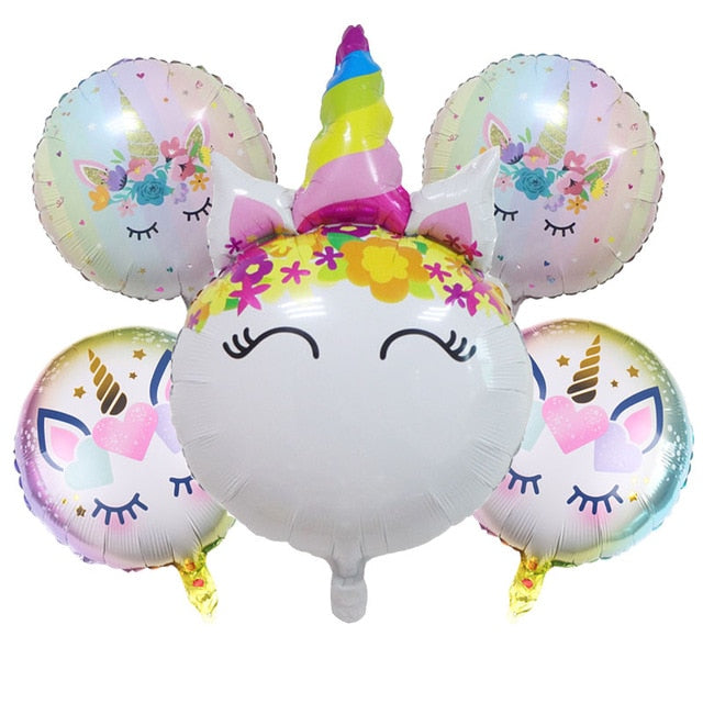 Large Unicorn Birthday Party Balloon Stand 3D Horse Decorations Feliz Cumpleaños