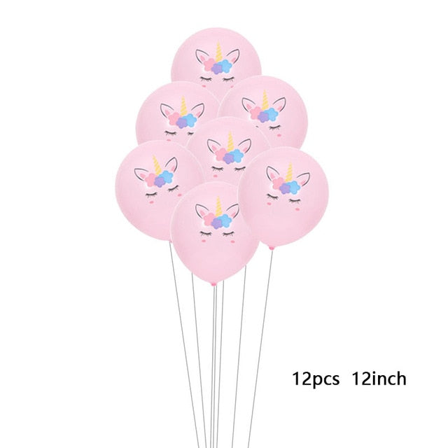 Large Unicorn Birthday Party Balloon Stand 3D Horse Decorations Feliz Cumpleaños