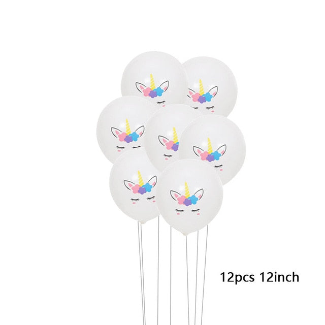 Large Unicorn Birthday Party Balloon Stand 3D Horse Decorations Feliz Cumpleaños