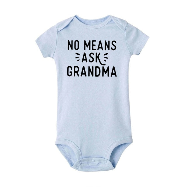 No Means Ask Grandma Baby Onesie Short Sleeve