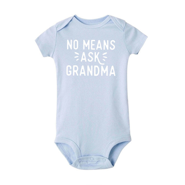 No Means Ask Grandma Baby Onesie Short Sleeve