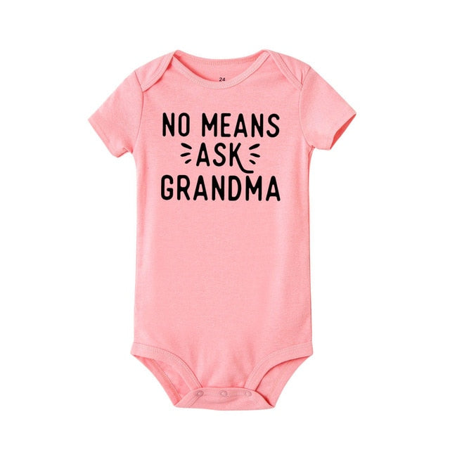 No Means Ask Grandma Baby Onesie Short Sleeve