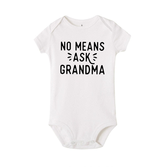No Means Ask Grandma Baby Onesie Short Sleeve
