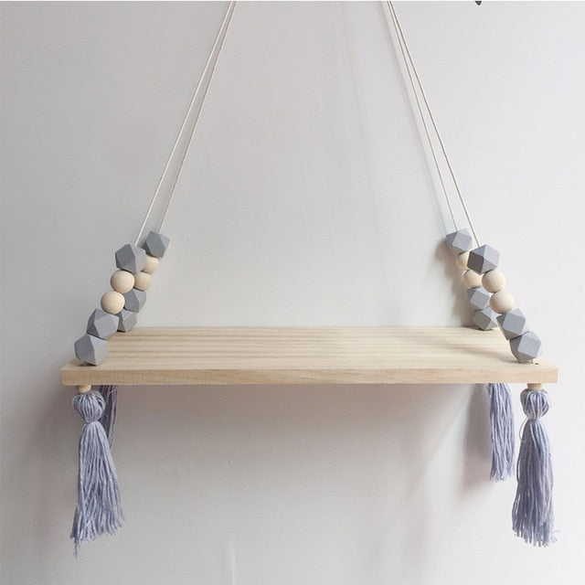 Kids Room Wooden Wall Hanging Shelf Nordic Decor