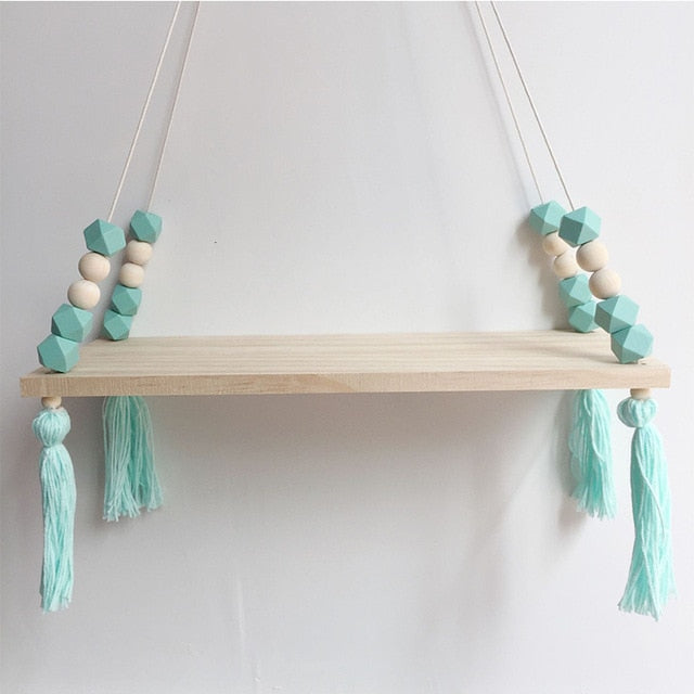 Kids Room Wooden Wall Hanging Shelf Nordic Decor
