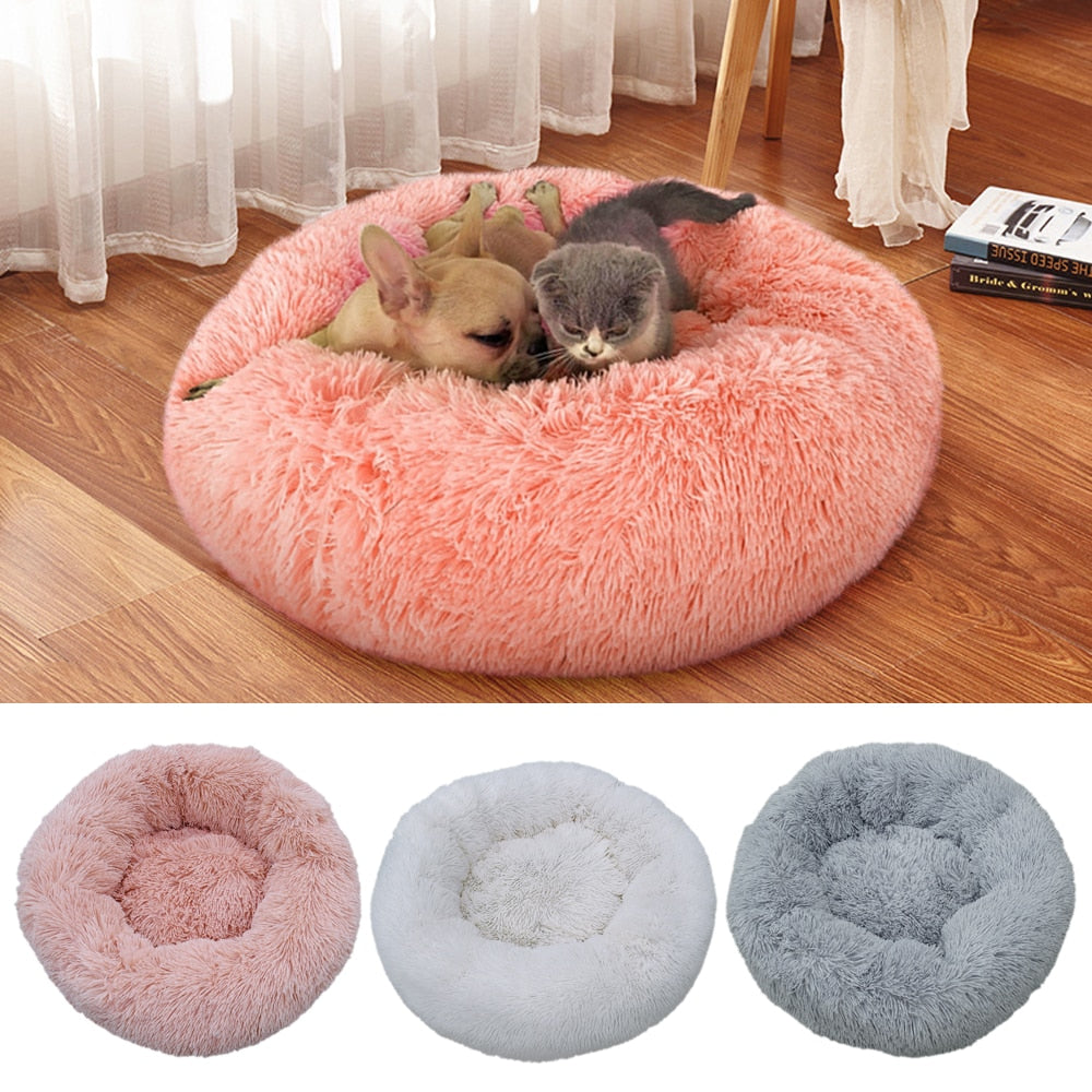 Plush Dog Cat Bed Soft Cushion Warm