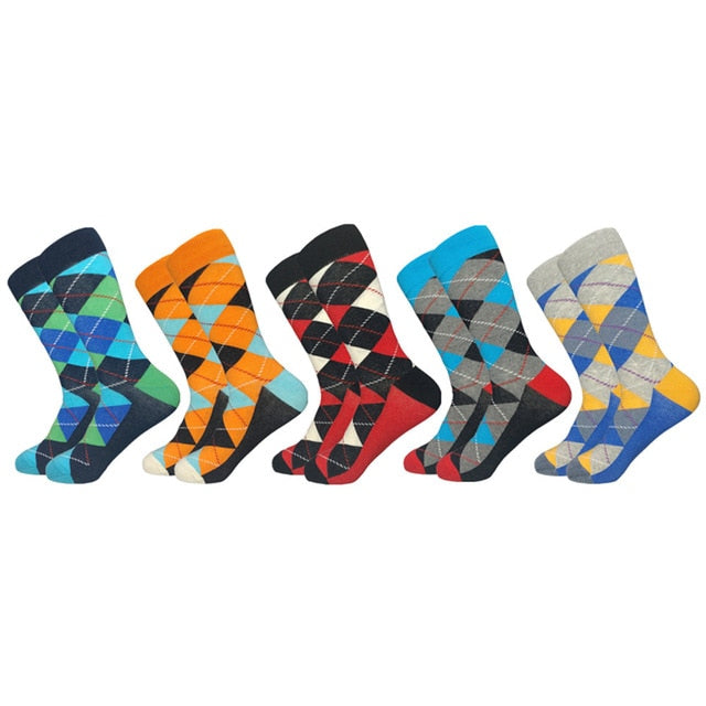 Casual Mens Cotton Socks Colorful Designs