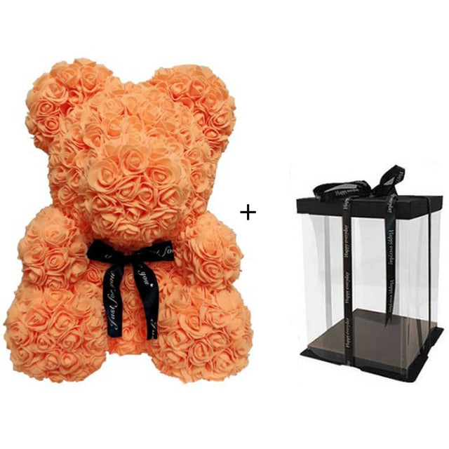 40cm Teddy Bear Rose with Heart Flower Artificial Gift