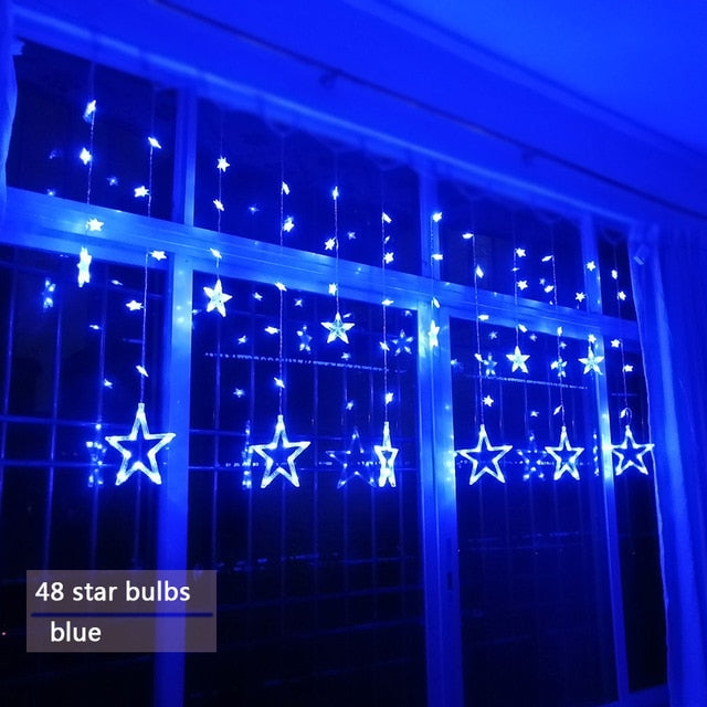 220V LED Holiday Star Lights String Lights Garland Decoration