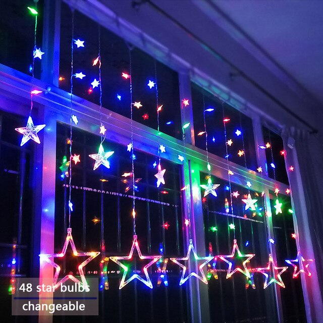 220V LED Holiday Star Lights String Lights Garland Decoration
