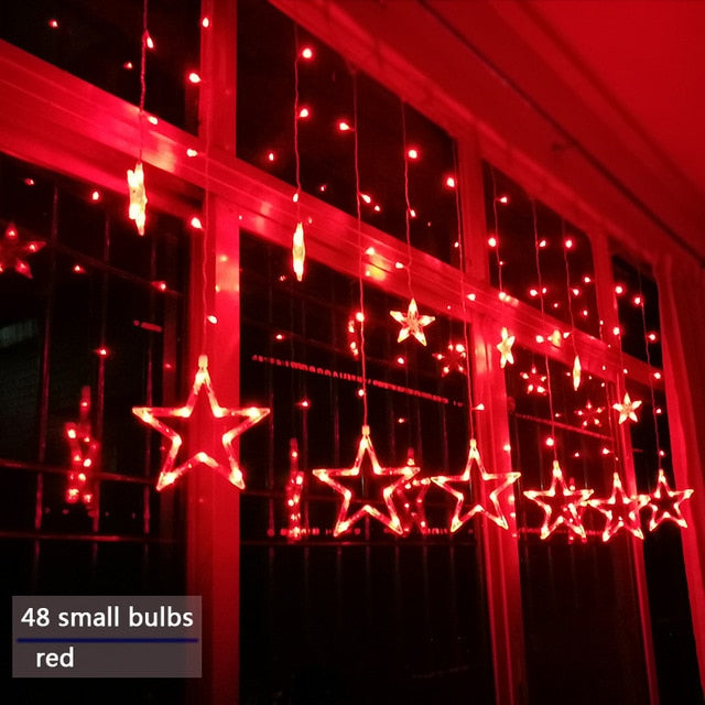 220V LED Holiday Star Lights String Lights Garland Decoration