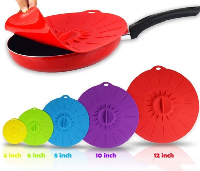 5pc Silicone Microwave Bowl Cover Food Lid Cover