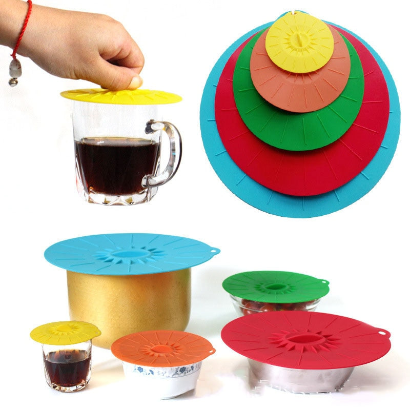 5pc Silicone Microwave Bowl Cover Food Lid Cover
