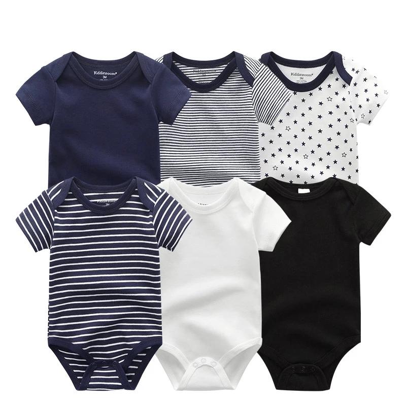 6Pc Set Baby Boy Girl Short Sleeve Onesies