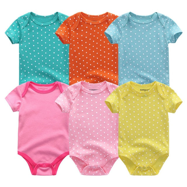 6Pc Set Baby Boy Girl Short Sleeve Onesies