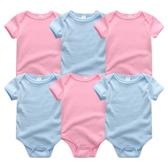 6Pc Set Baby Boy Girl Short Sleeve Onesies