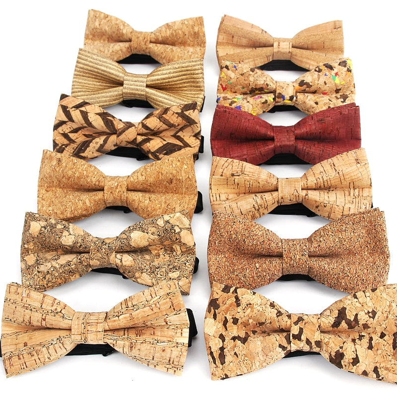 Mens Cork Wood Fashion Bowtie