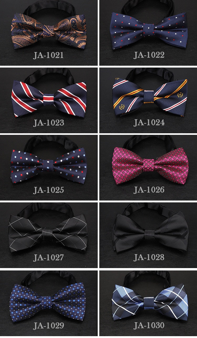 Jacquard Woven Solid Polka Dots Butterfly Bowtie