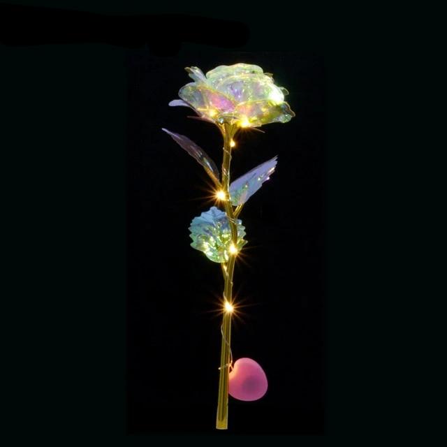 Romantic LED Fairy Artificial Galaxy Rose Flower Gift