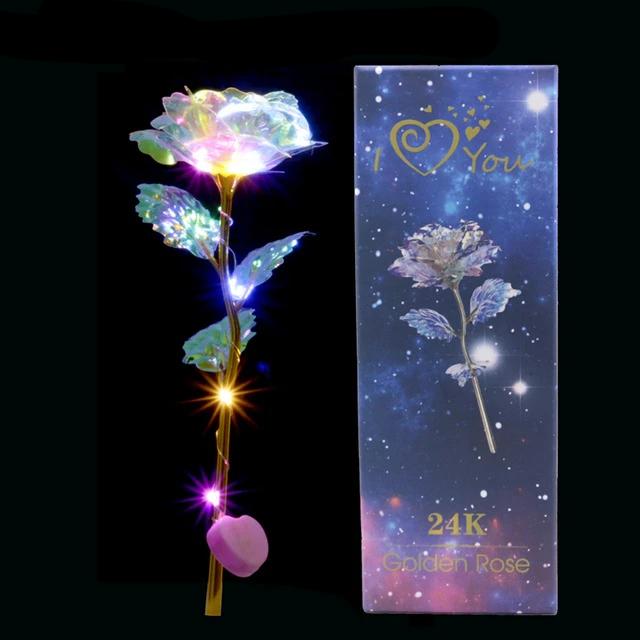 Romantic LED Fairy Artificial Galaxy Rose Flower Gift