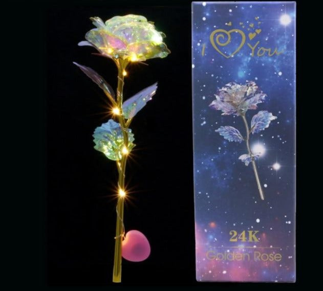 Romantic LED Fairy Artificial Galaxy Rose Flower Gift