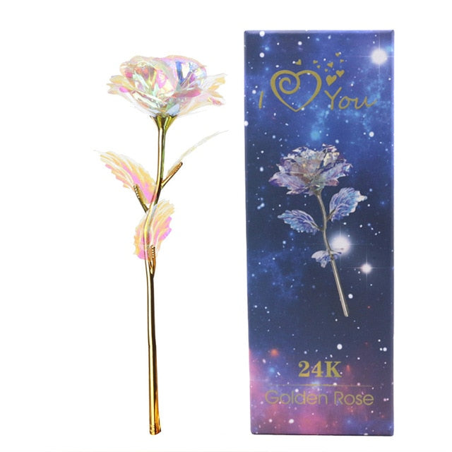 Romantic LED Fairy Artificial Galaxy Rose Flower Gift
