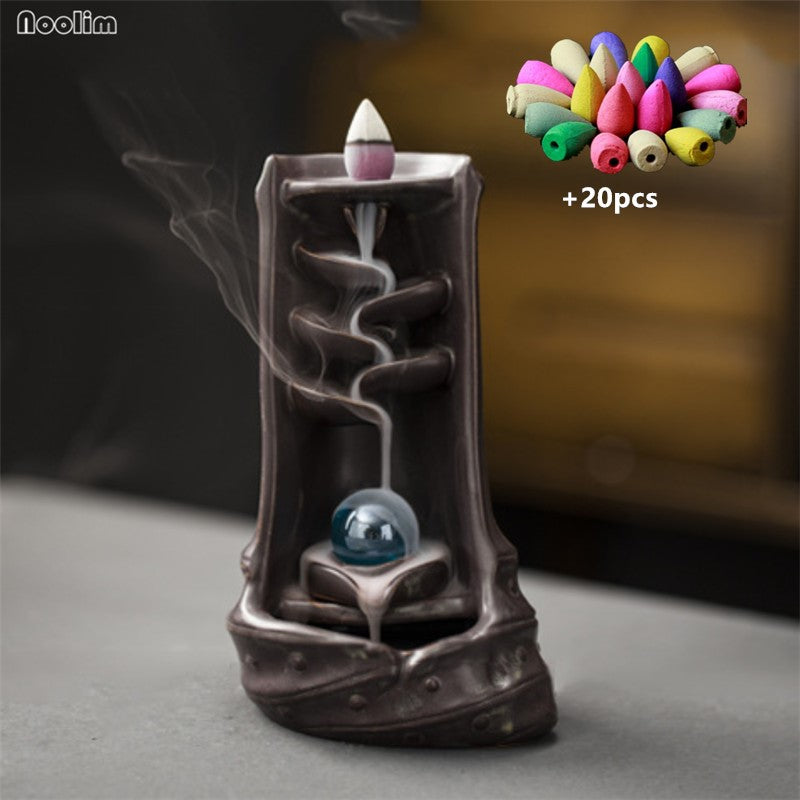 Ceramic Waterfall Backflow Incense Burner Aromatherapy