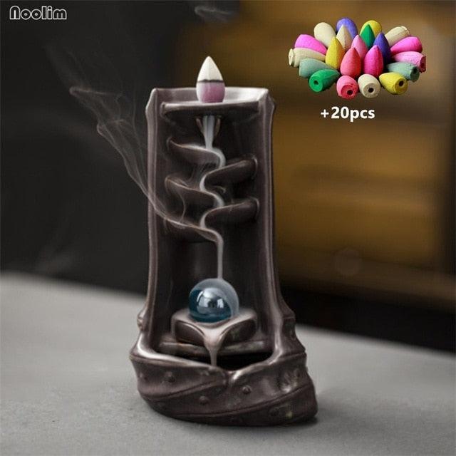Ceramic Waterfall Backflow Incense Burner Aromatherapy