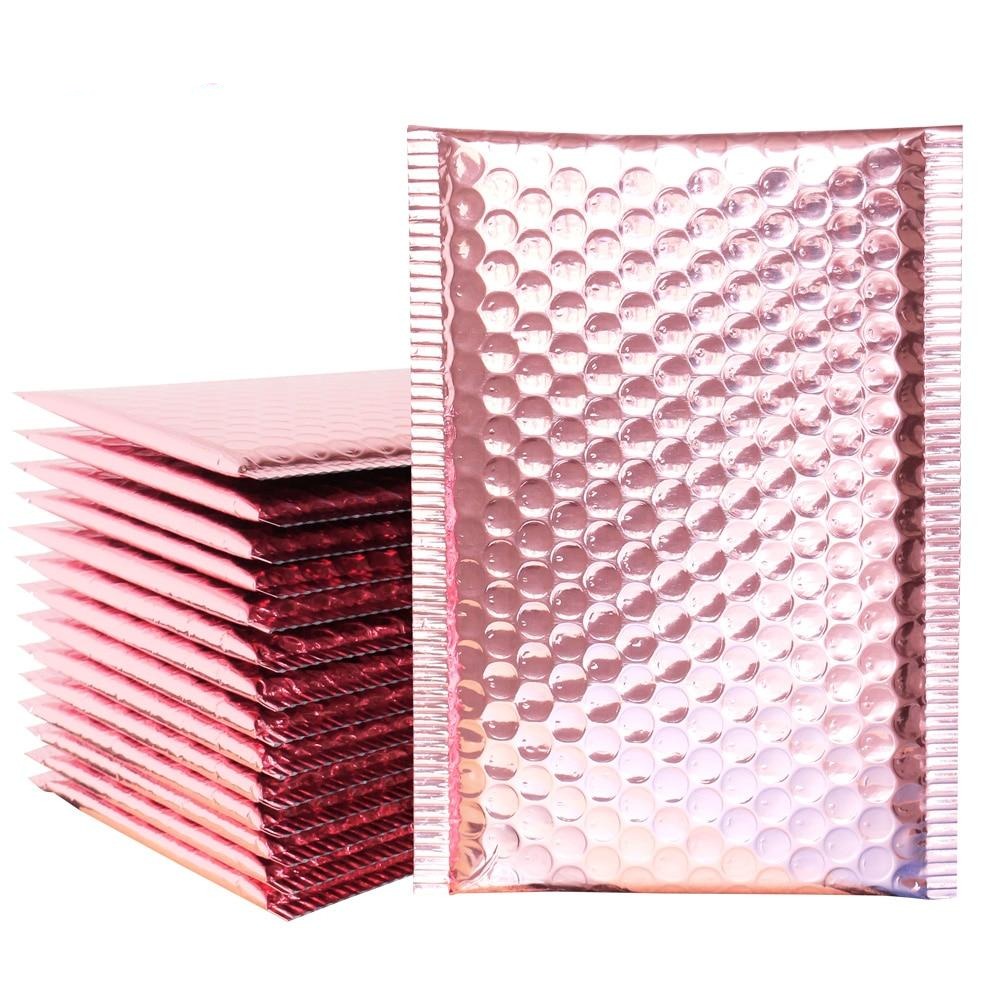 10pcs Rose Gold Bubble Envelope Gift Packaging Mailer