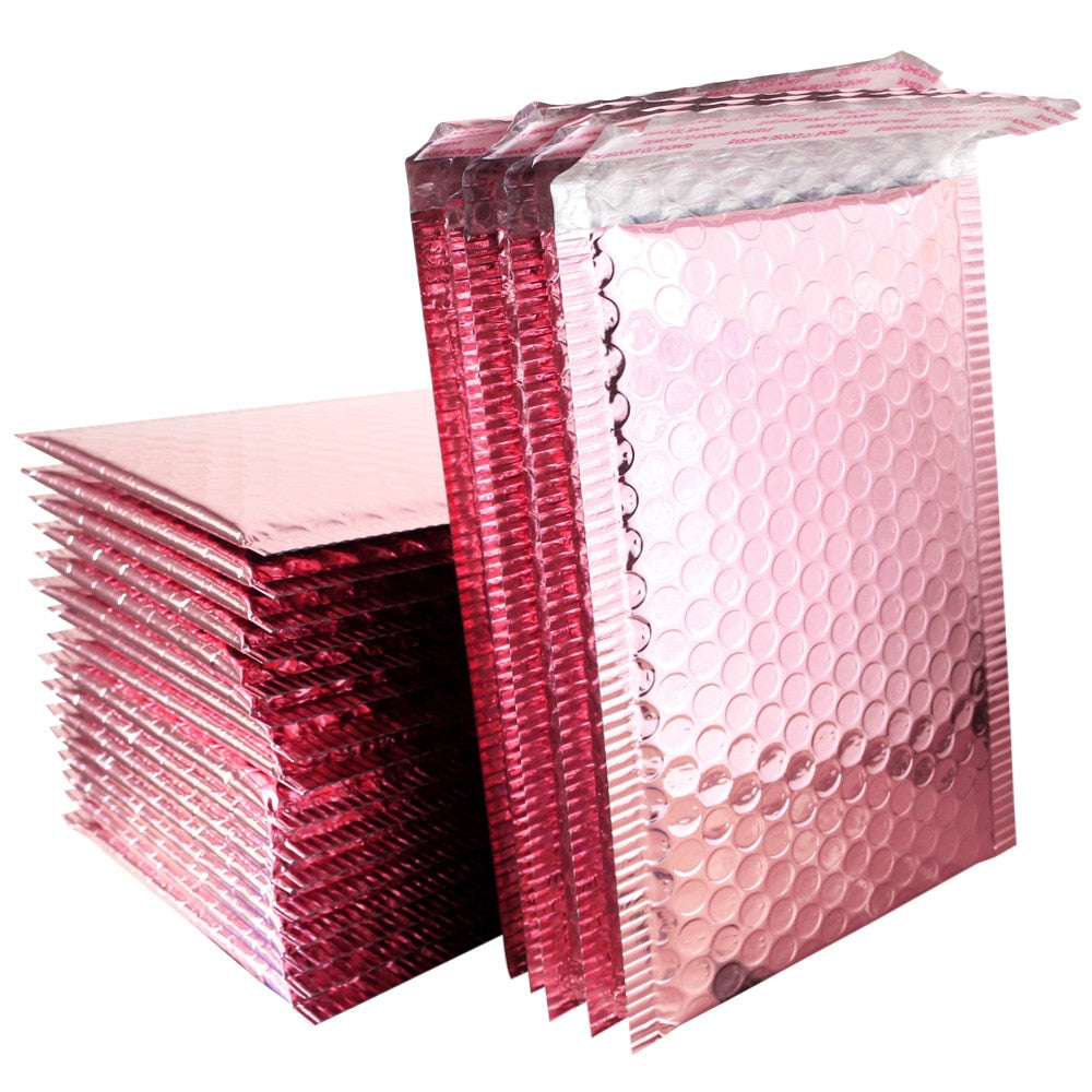 10pcs Rose Gold Bubble Envelope Gift Packaging Mailer