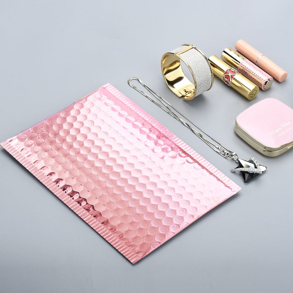 10pcs Rose Gold Bubble Envelope Gift Packaging Mailer