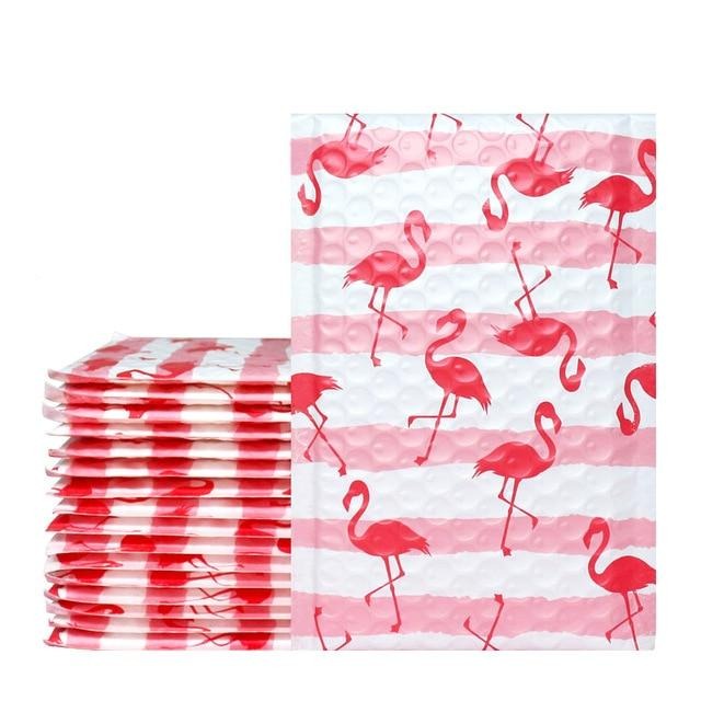 10PCS Small Pink Polka Dots Poly Padded Bubble Envelope Mailers