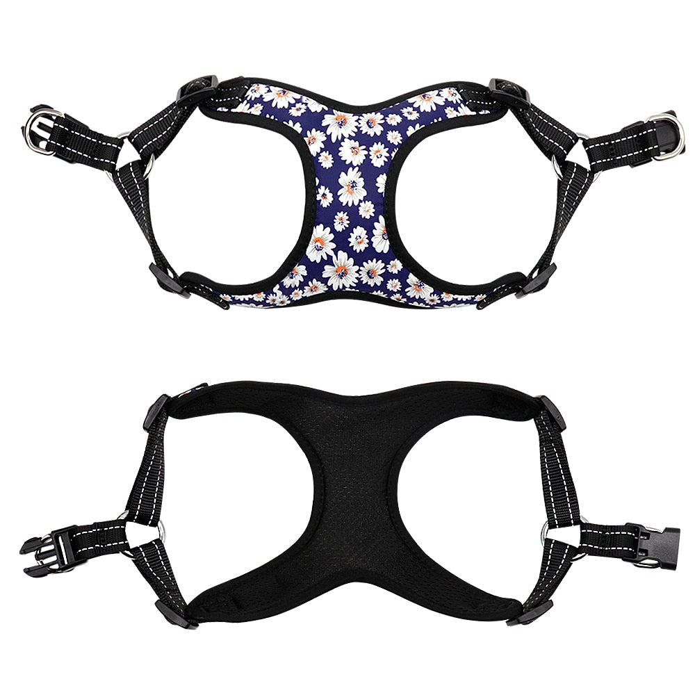 Fashion Printed Vest Reflective Harness Leash Set