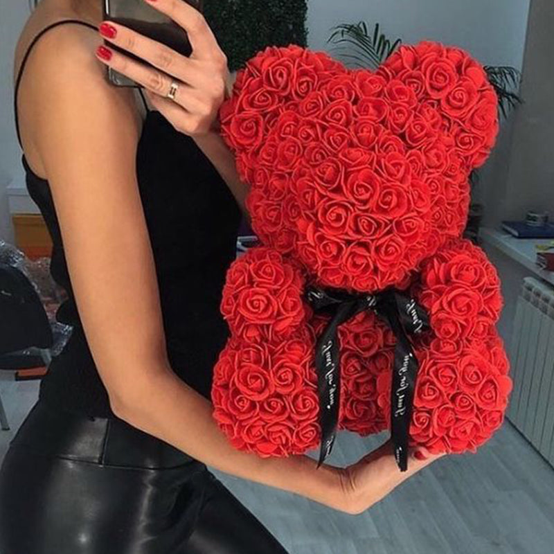 Rose Teddy Bear Unicorn Flower Gift