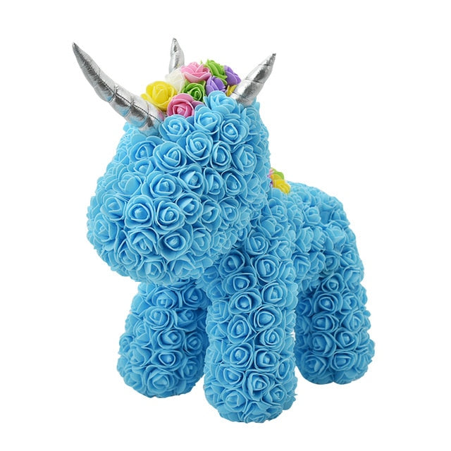 Rose Teddy Bear Unicorn Flower Gift