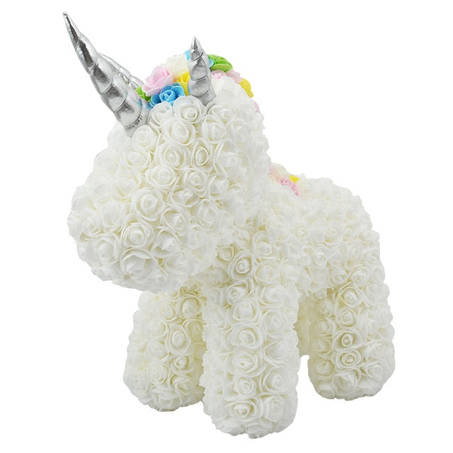 Rose Teddy Bear Unicorn Flower Gift