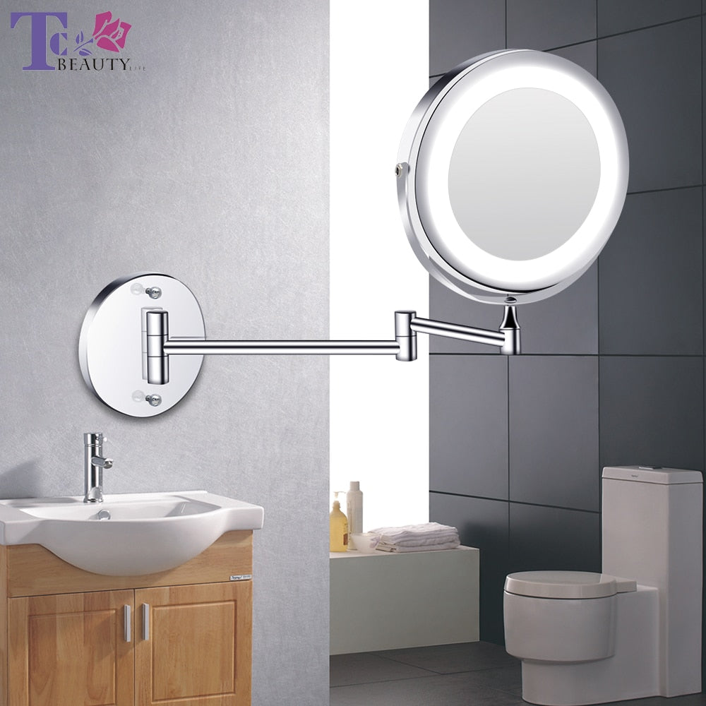 LED Makeup Mirror Light Folding Wall Vanity
