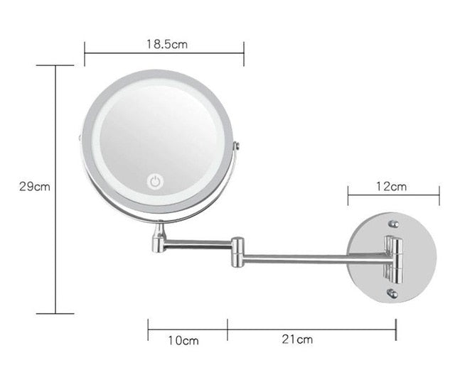 LED Makeup Mirror Light Folding Wall Vanity