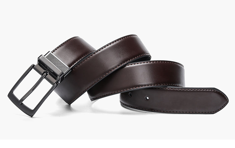 3 COLORS Luxury Fashion Mens Reversible Genuine Leather Belt Blue Brown