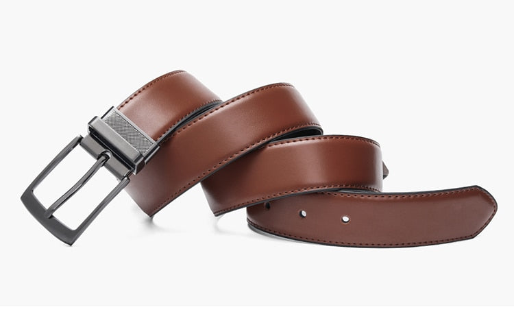 3 COLORS Luxury Fashion Mens Reversible Genuine Leather Belt Blue Brown