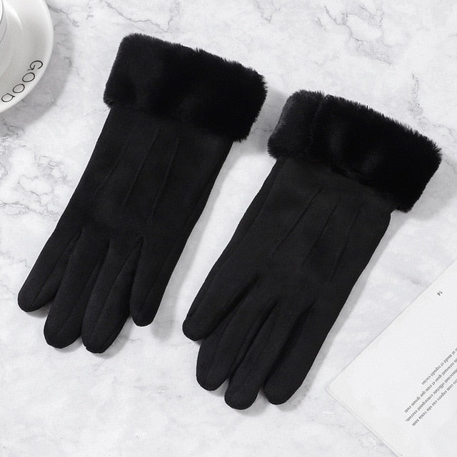 Women Winter Touch Screen Suede Gloves