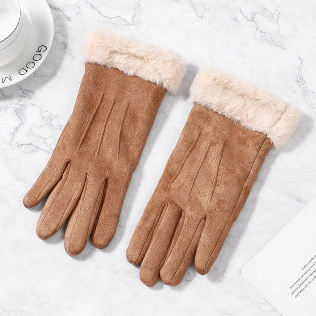 Women Winter Touch Screen Suede Gloves